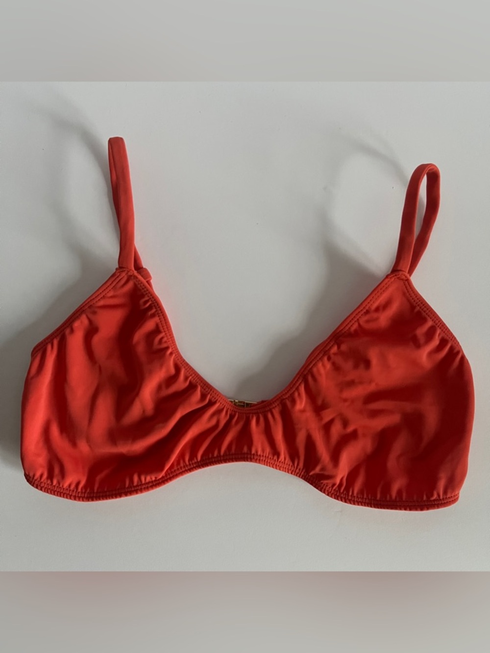 Gooseberry Seaside So Chic Classic Wireless Bikini Top in Coral with Gold Detail